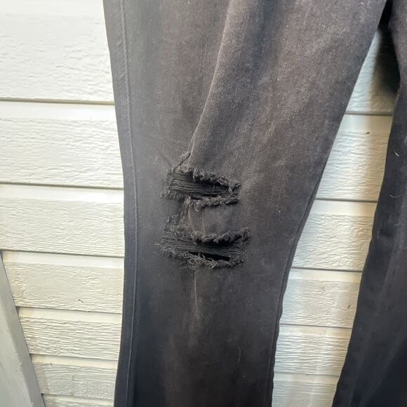 Judy Blue Black Denim Jeans distressed 15 32 eclipse tummy control flare NWT - Picture 4 of 16